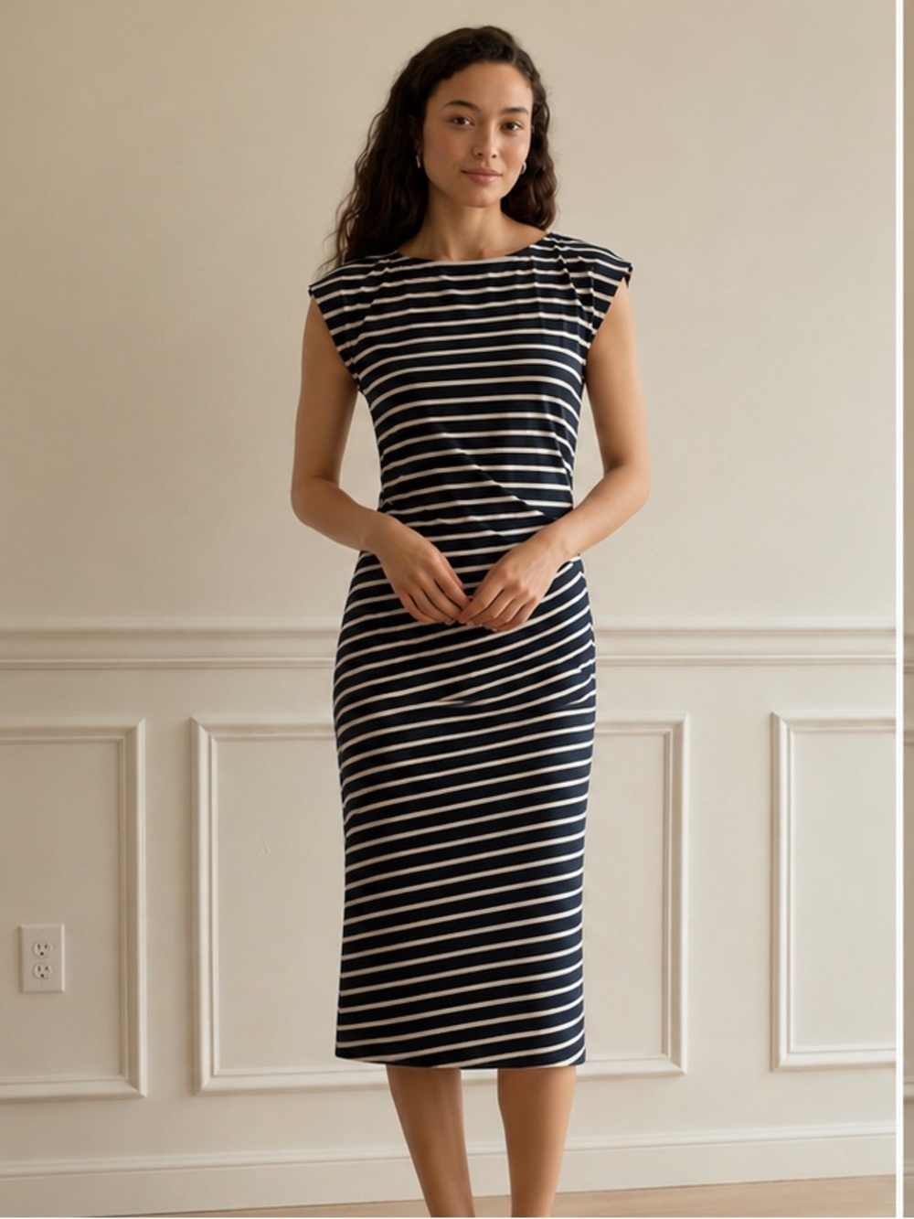 AG Jeans Evereve Aja Stripe Dress size L